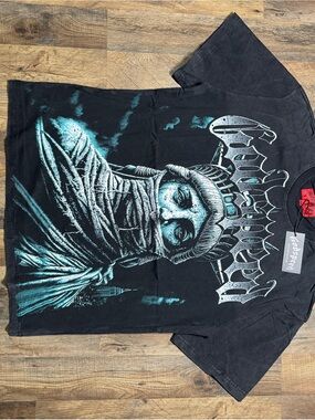 Godspeed T-shirts Needle & Thread Black Tee with Teal Statue Graphic